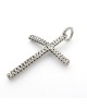 Foxtail Chain Cross Pendant in Silver